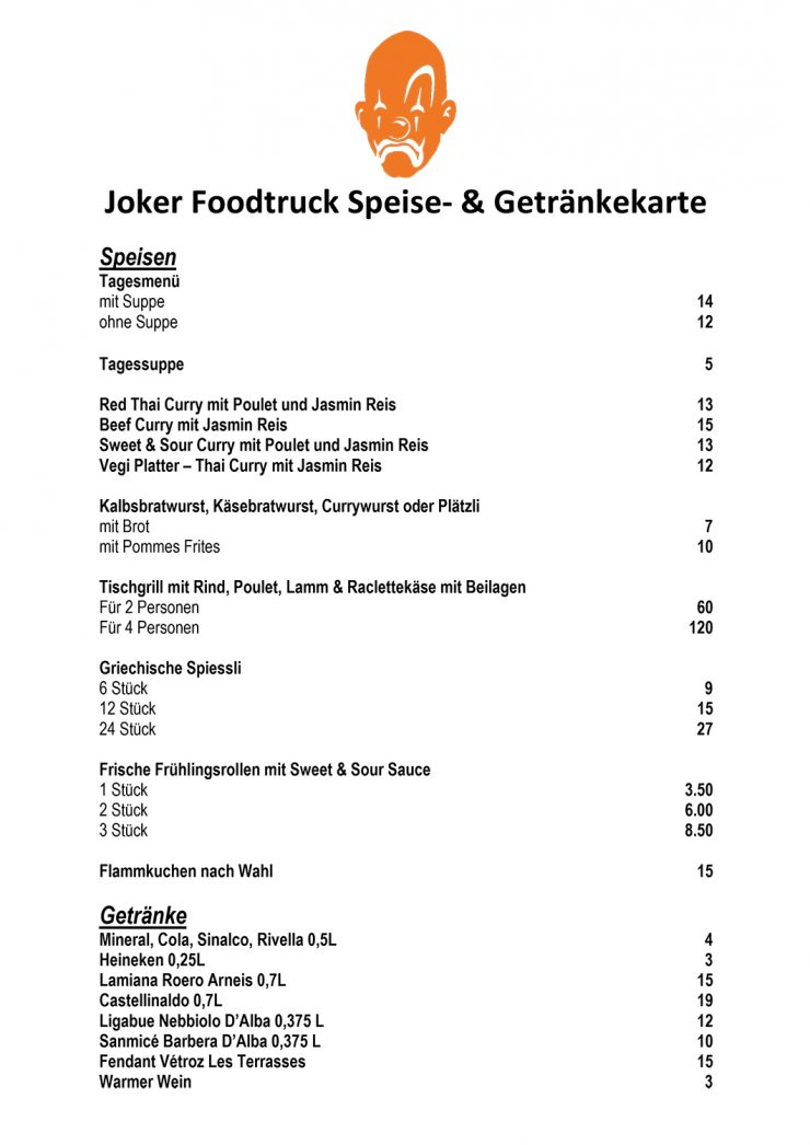 Speisekarte